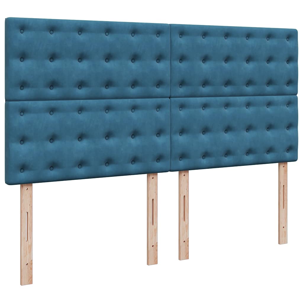 Ottoman-Bett mit Matratzen & LEDs Dunkelblau 180x200 cm Samt