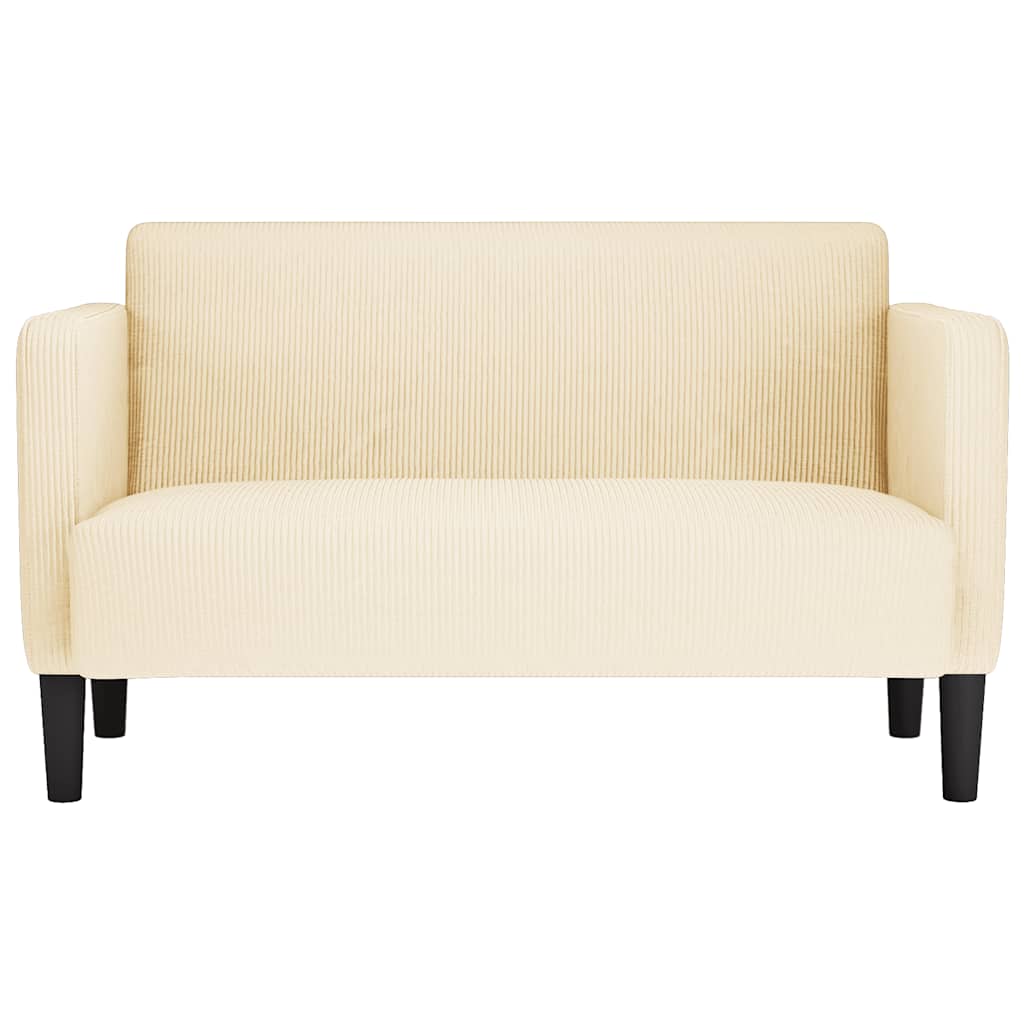 Zweisitzer-Sofa Creme 109 cm Cordstoff