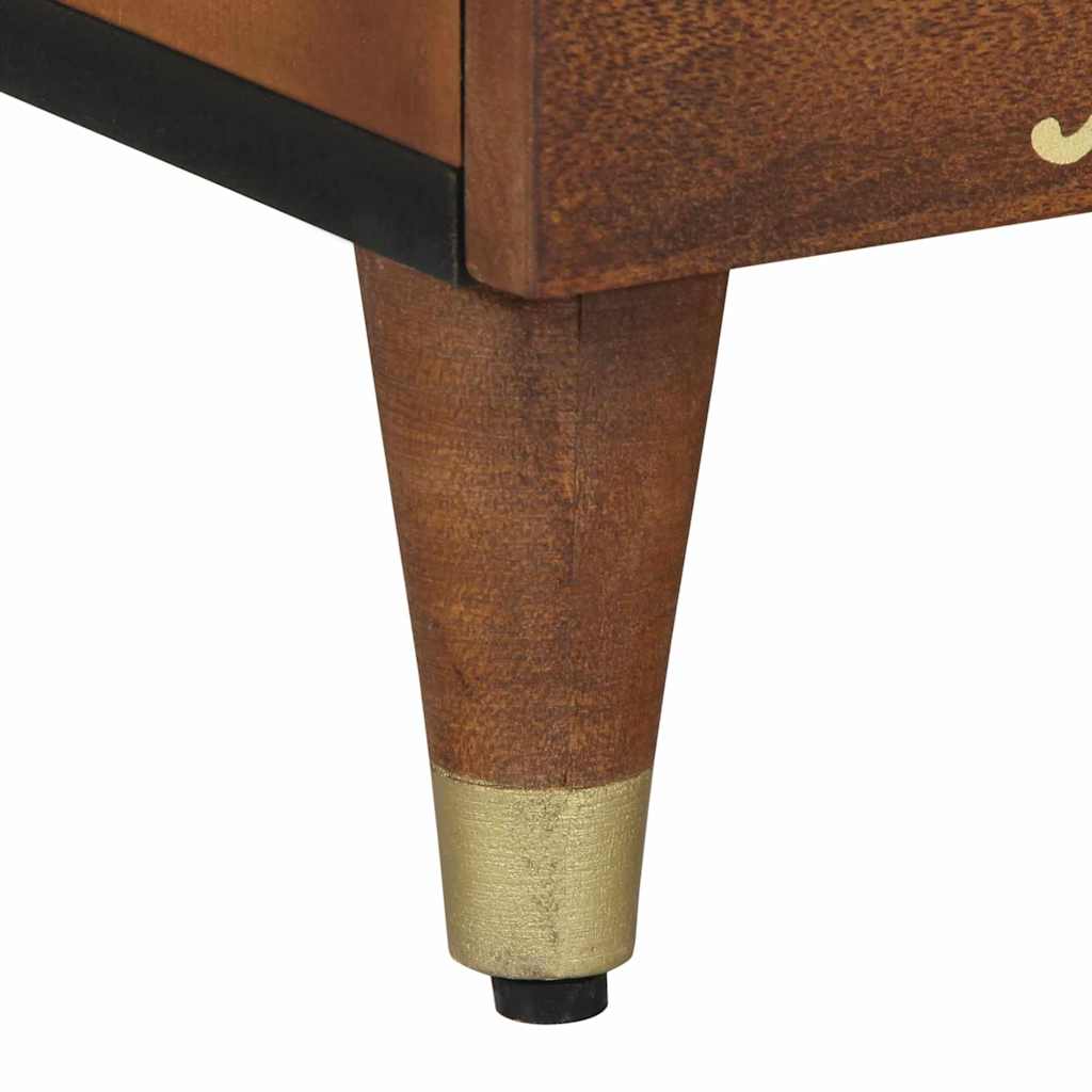 Nachttisch 2 pcs Honigbraun 40 x 33 x 46 cm massives Mangoholz