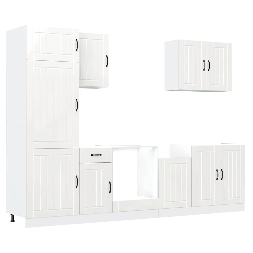 7-tlg. Küchenschrank-Set Lucca Weiß Holzwerkstoff