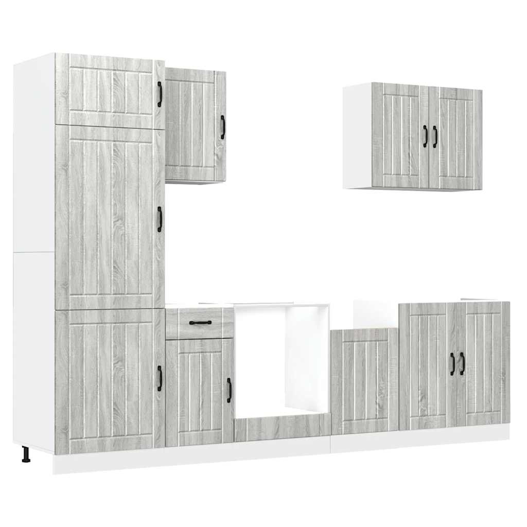7-tlg. Küchenschrank-Set Lucca Grau Sonoma Holzwerkstoff