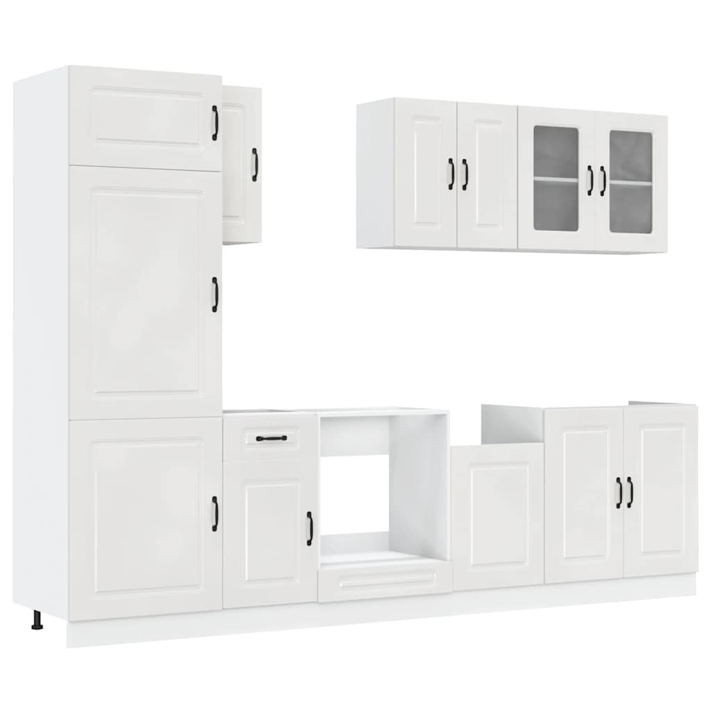 8-tlg. Küchenschrank-Set Kalmar Kalmar Hochglanz-Weiß Holzwerkstoff