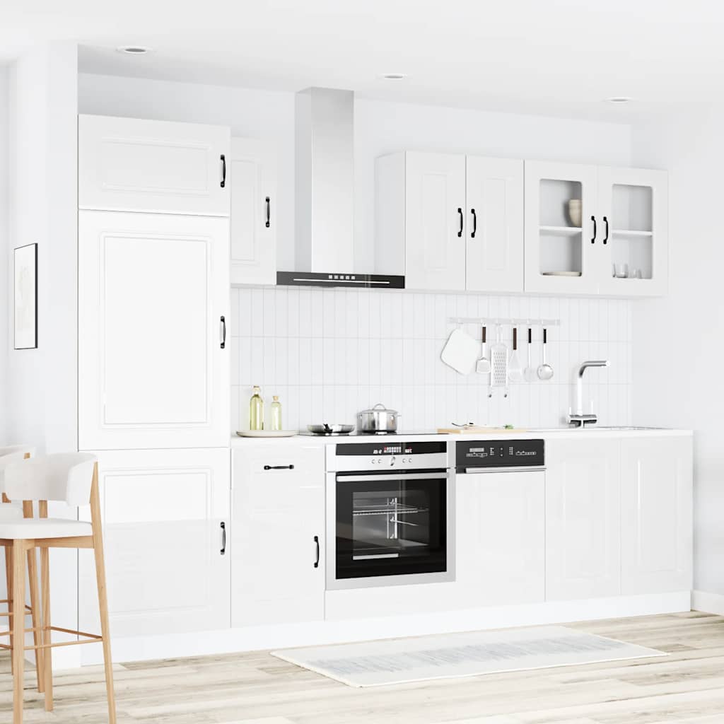 8-tlg. Küchenschrank-Set Kalmar Kalmar Hochglanz-Weiß Holzwerkstoff