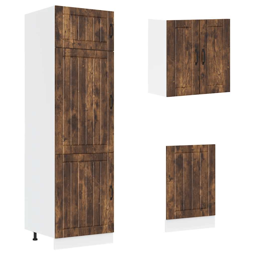 8-tlg. Küchenschrank-Set Lucca Räuchereiche Holzwerkstoff