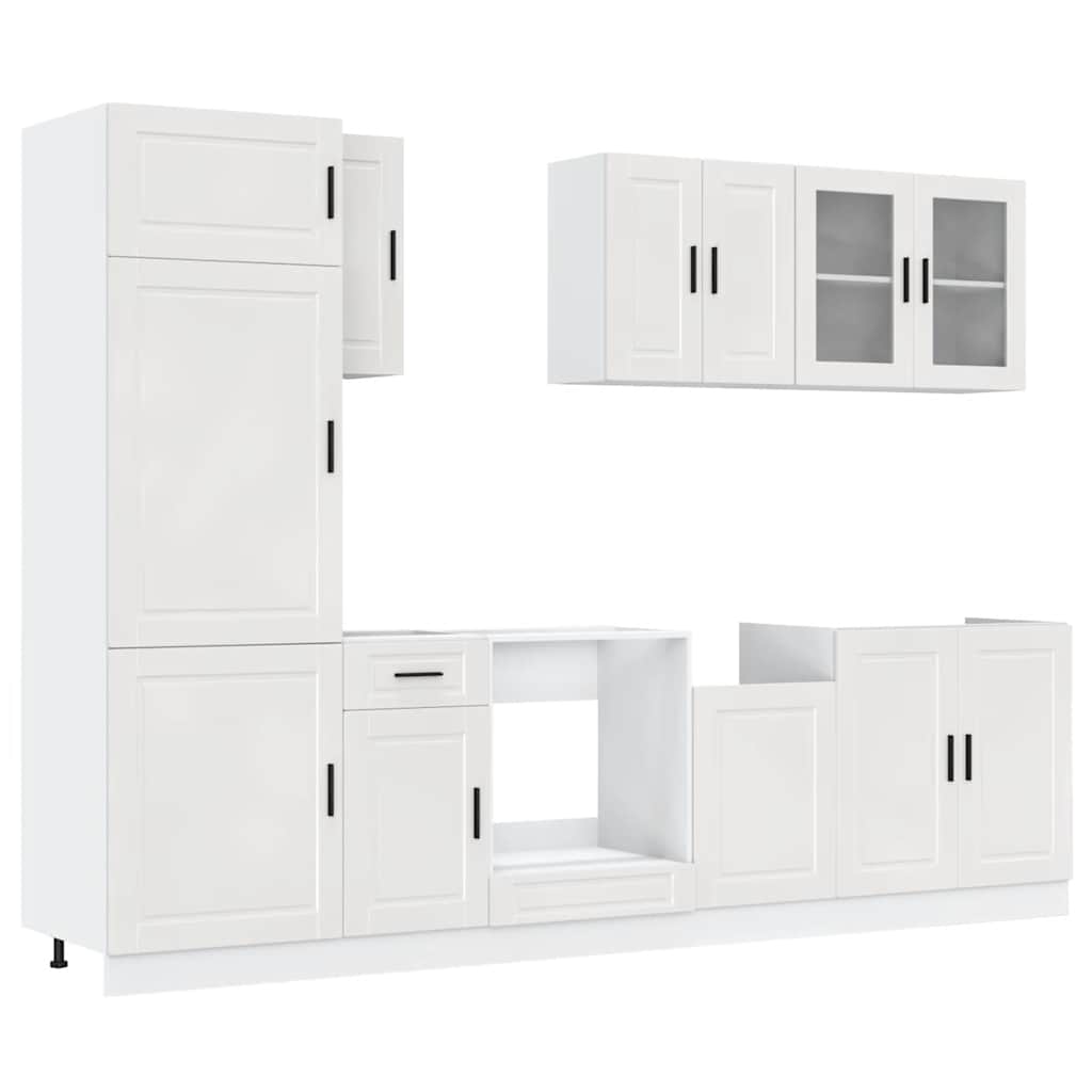 8-tlg. Küchenschrank-Set Porto Hochglanz-Weiß Holzwerkstoff