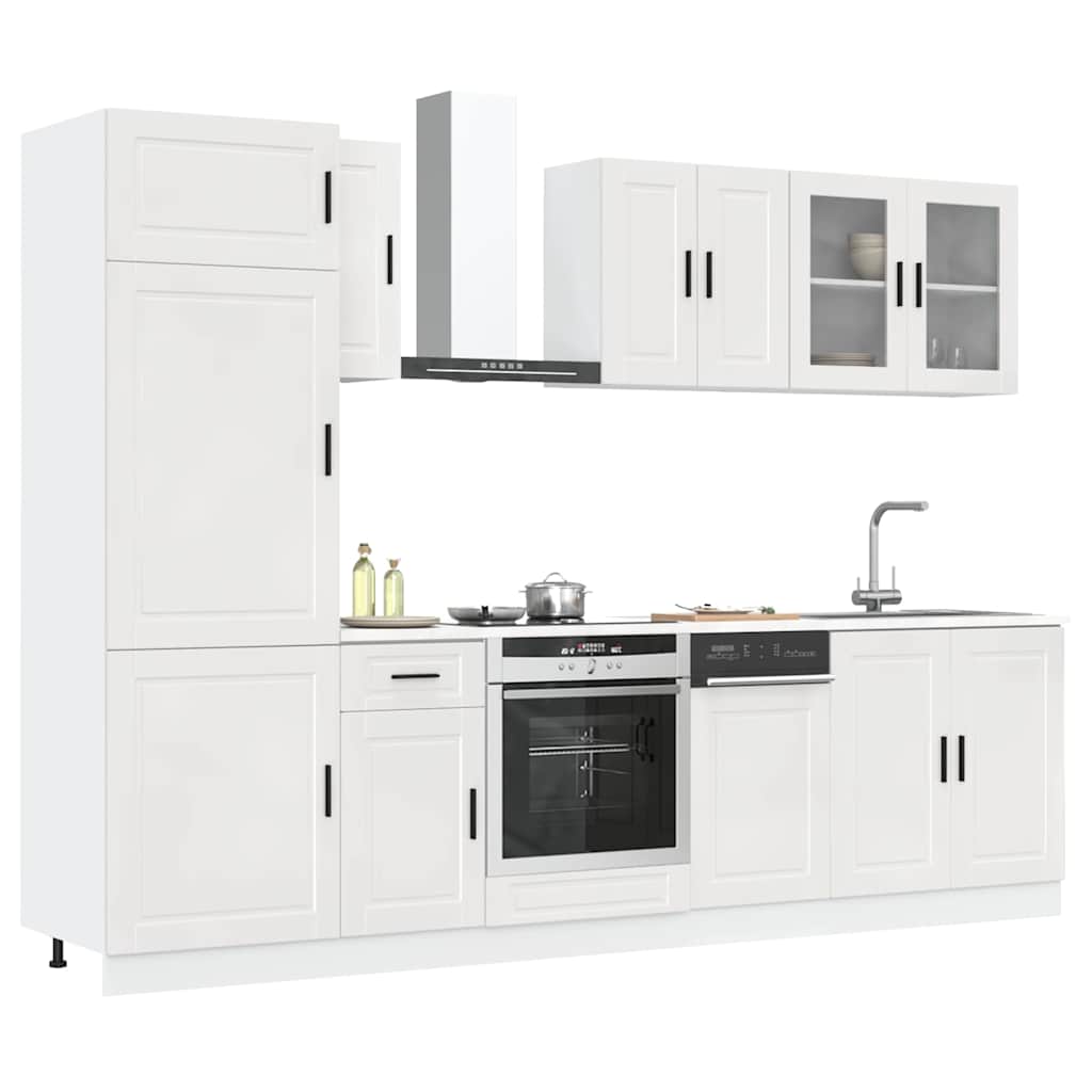 8-tlg. Küchenschrank-Set Porto Hochglanz-Weiß Holzwerkstoff