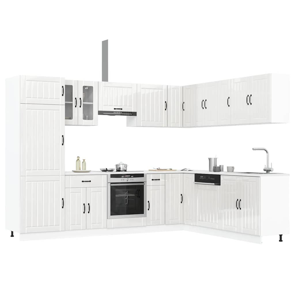 14-tlg. Küchenschrank-Set Lucca Hochglanz-Weiß Holzwerkstoff