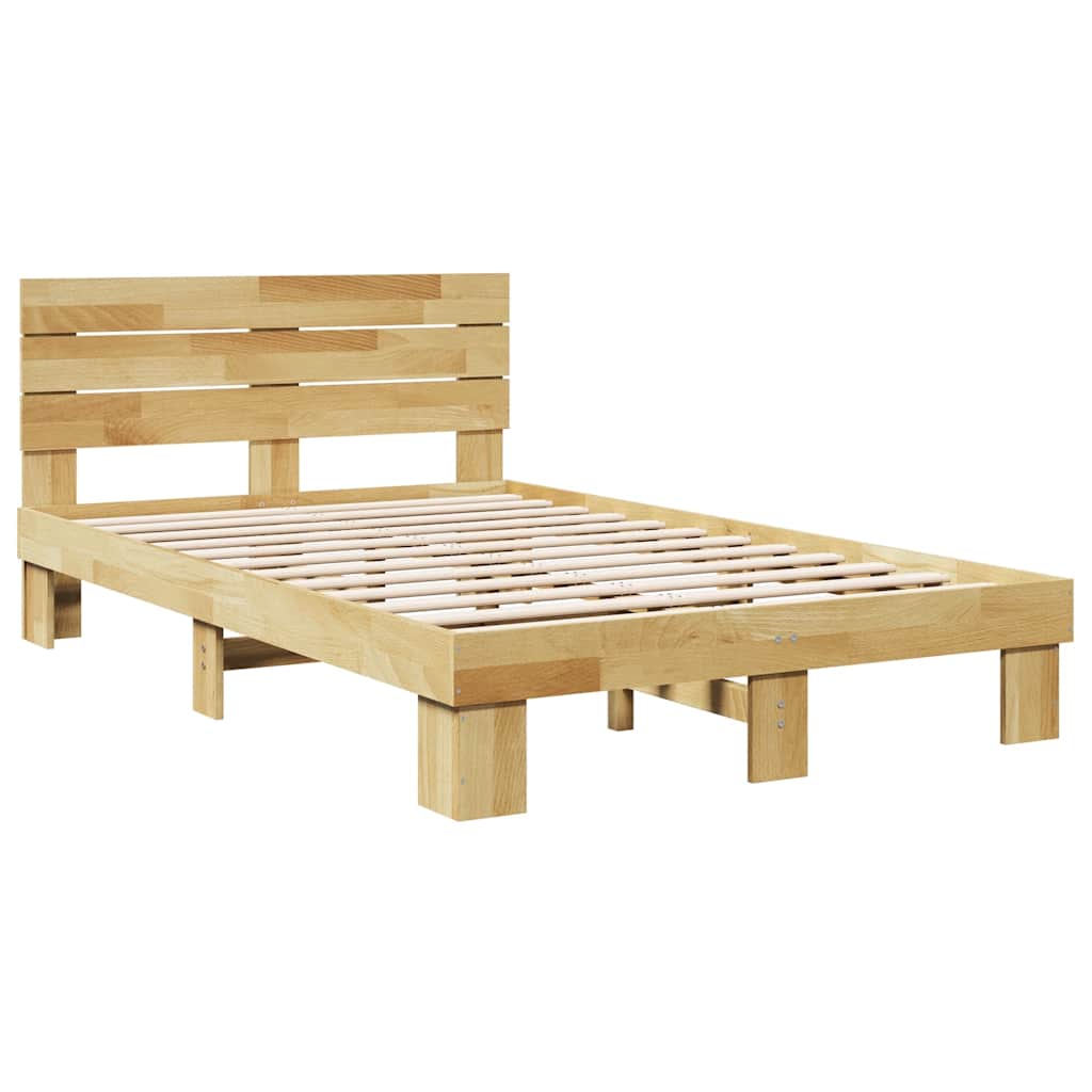 Massivholzbett mit Kopfteil ohne Matratze 120x200 cm Eichenholz