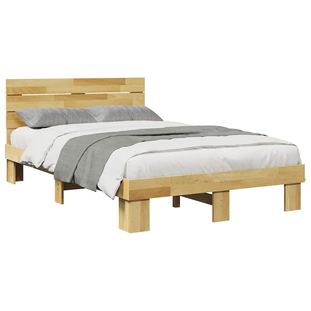 Massivholzbett mit Kopfteil ohne Matratze 120x200 cm Eichenholz