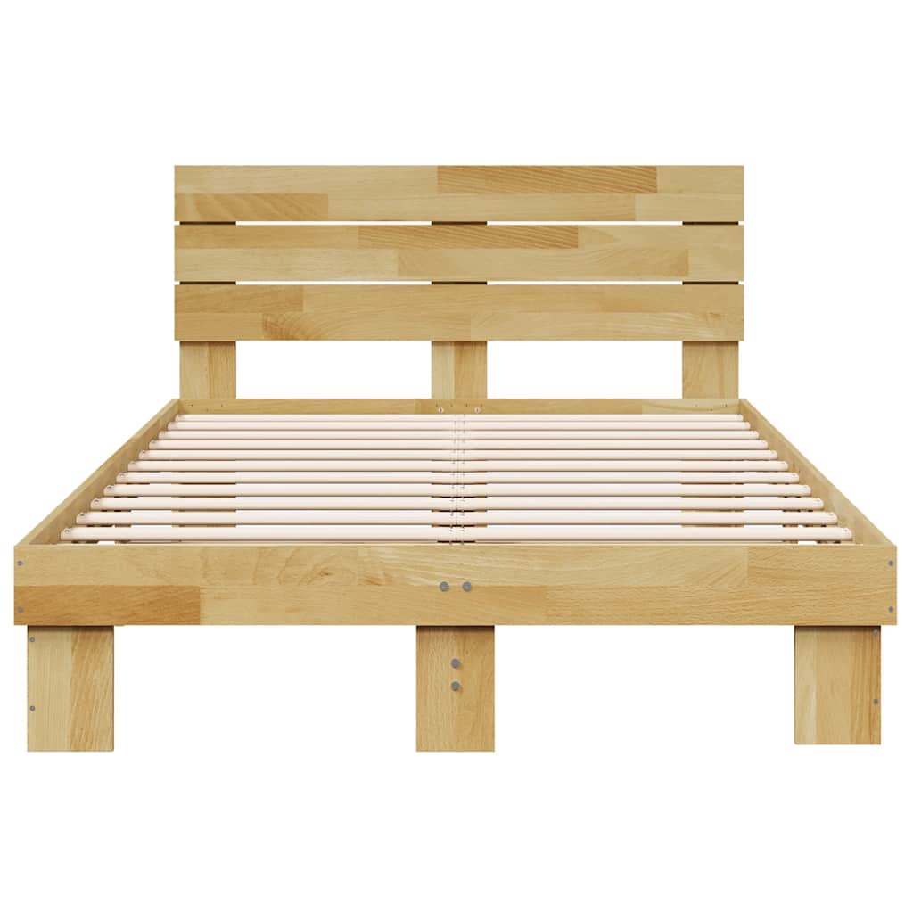 Massivholzbett mit Kopfteil ohne Matratze 120x200 cm Eichenholz