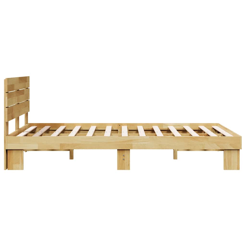 Massivholzbett mit Kopfteil ohne Matratze 120x200 cm Eichenholz
