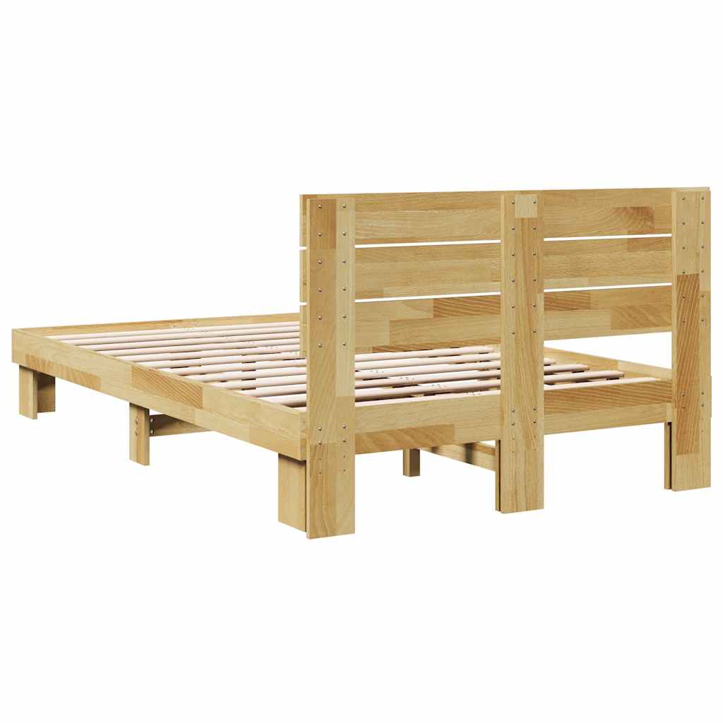 Massivholzbett mit Kopfteil ohne Matratze 120x200 cm Eichenholz