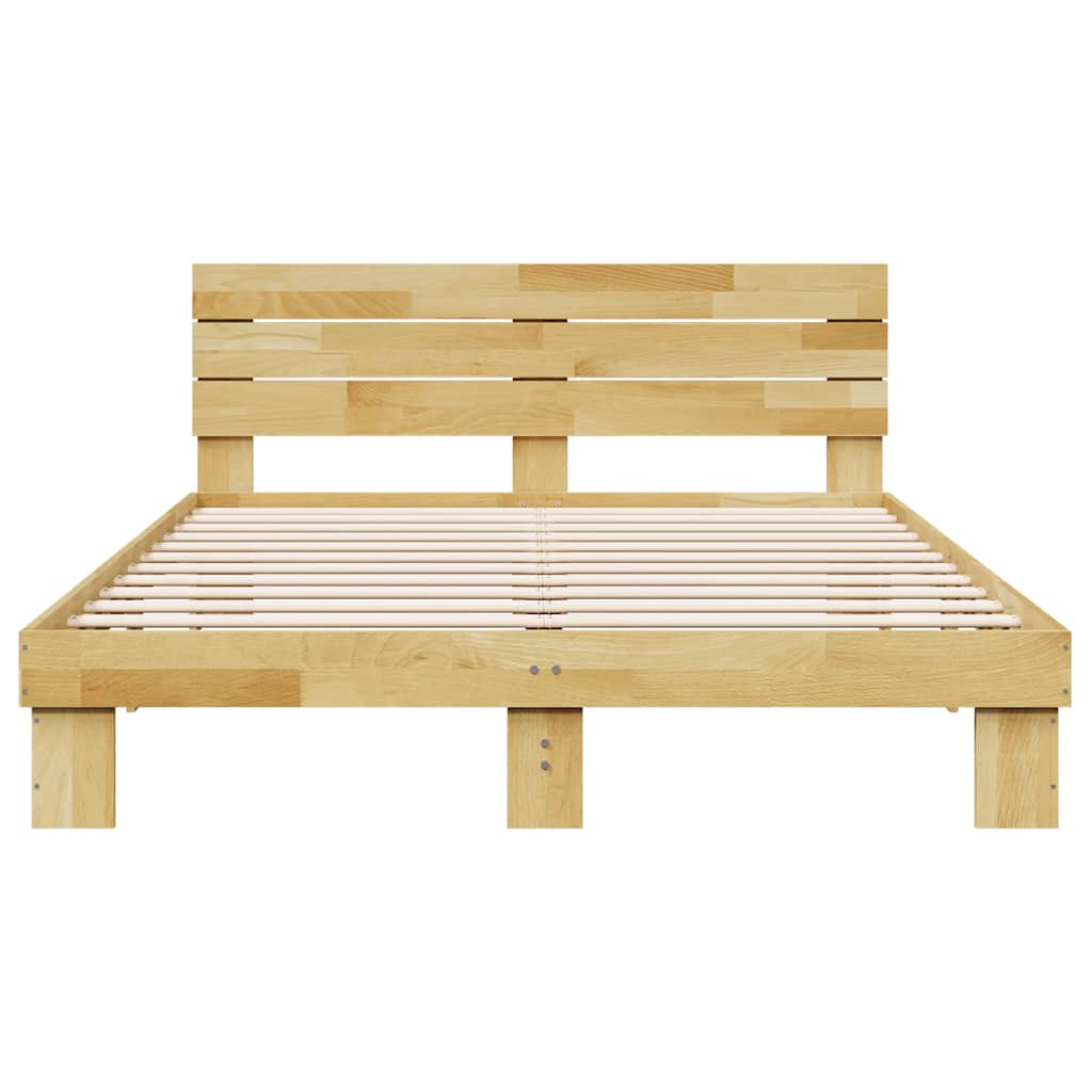 Massivholzbett mit Kopfteil ohne Matratze 140x200 cm Eichenholz