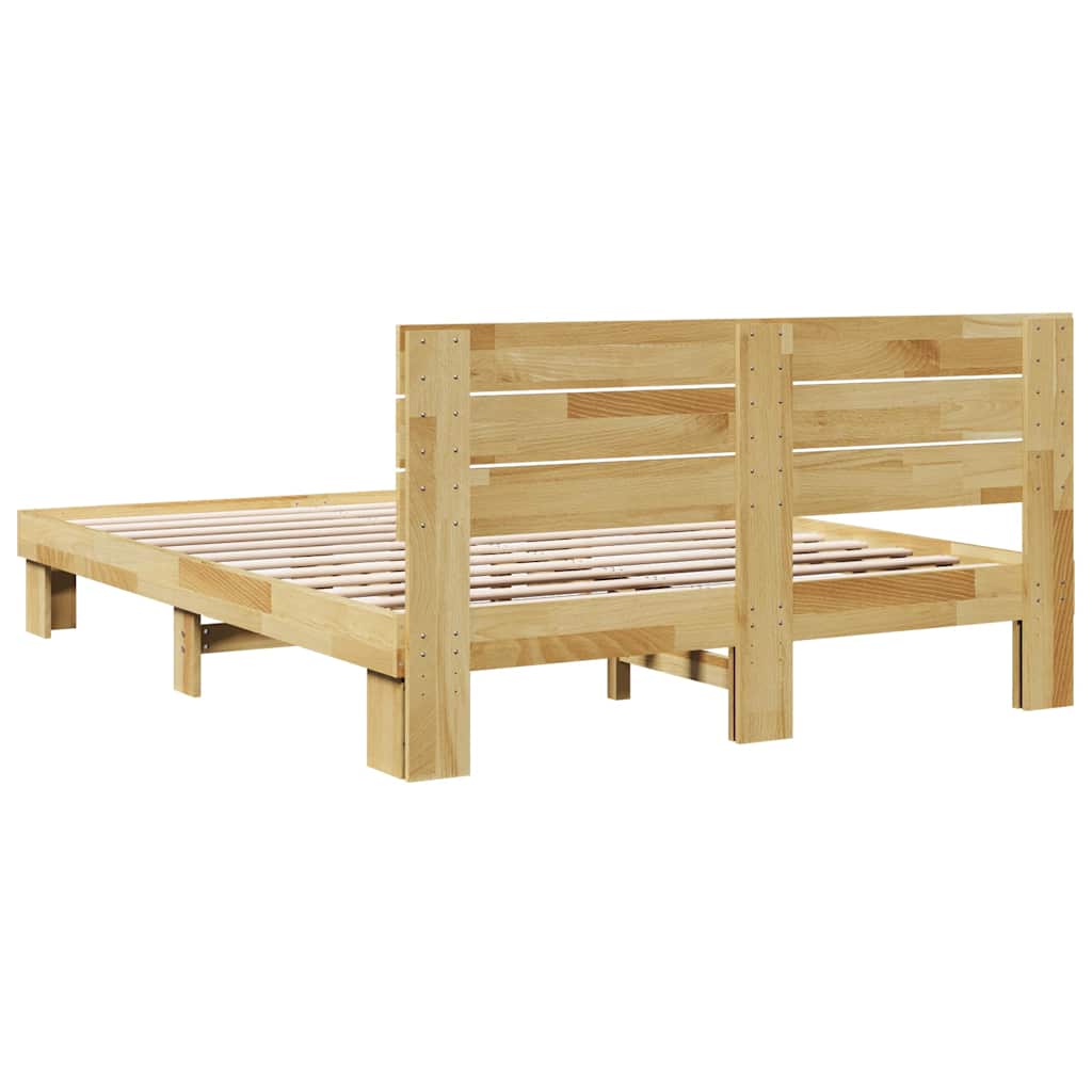 Massivholzbett mit Kopfteil ohne Matratze 140x200 cm Eichenholz