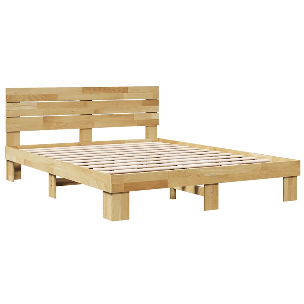 Massivholzbett mit Kopfteil ohne Matratze 160x200 cm Eichenholz