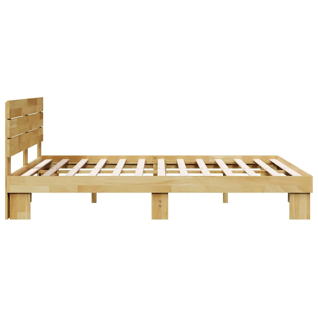 Massivholzbett mit Kopfteil ohne Matratze 160x200 cm Eichenholz