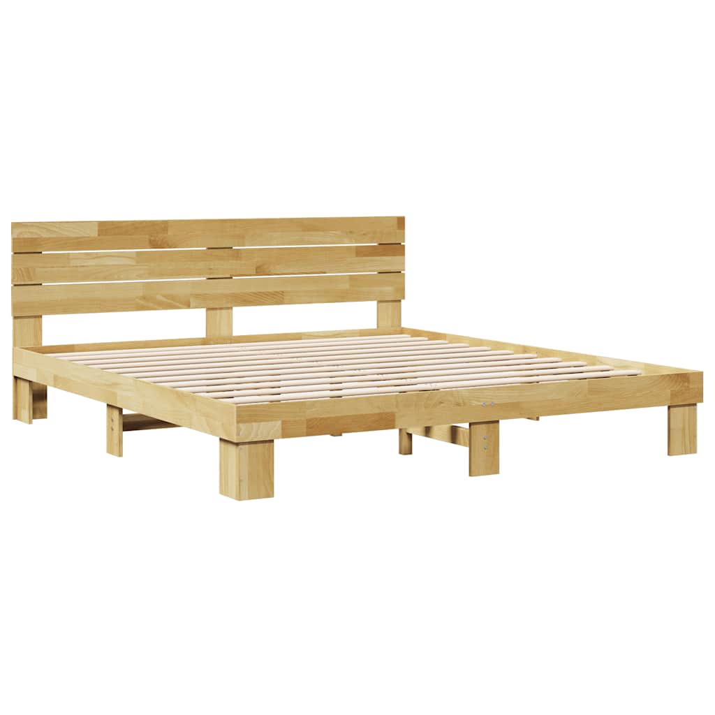 Massivholzbett mit Kopfteil ohne Matratze 180x200 cm Eichenholz