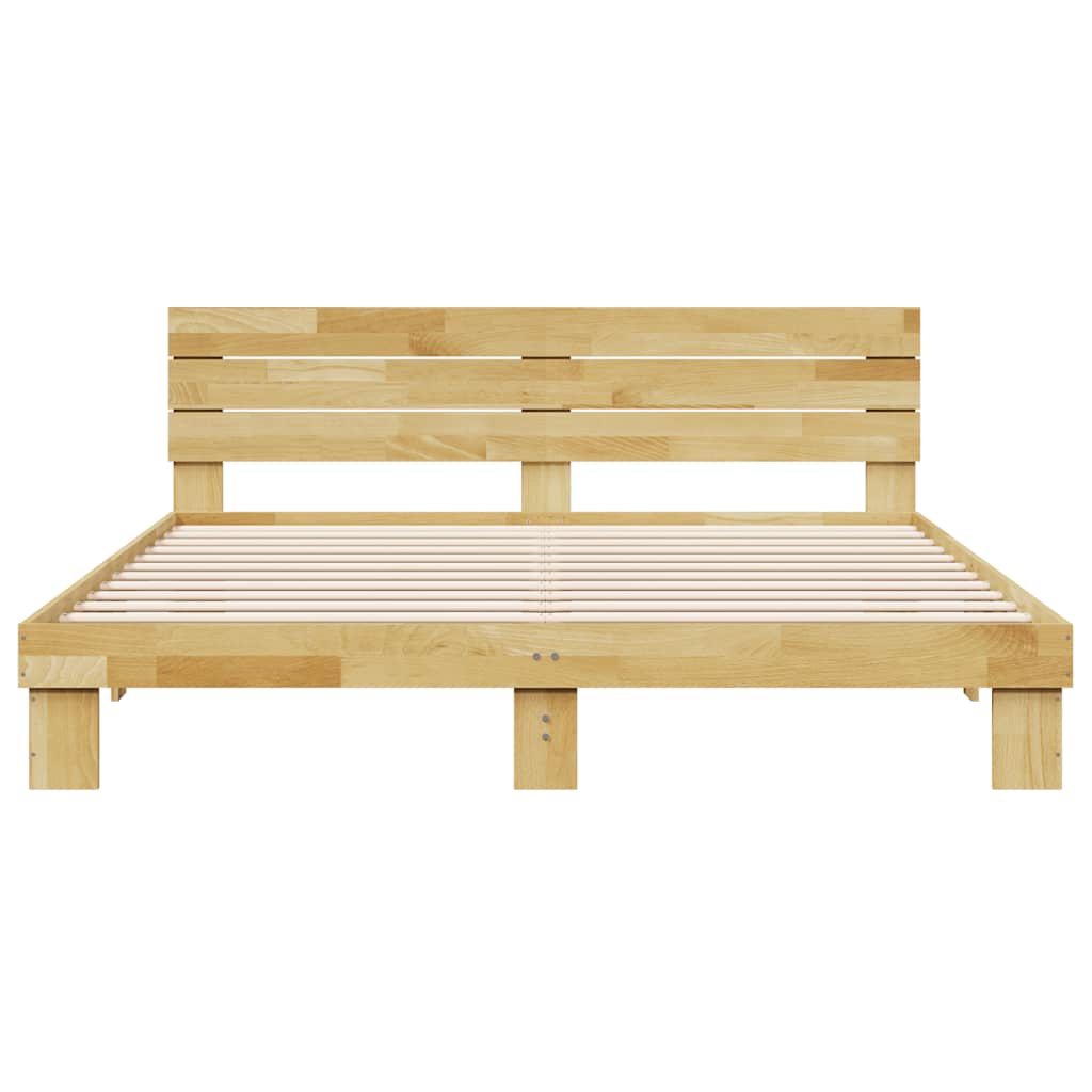 Massivholzbett mit Kopfteil ohne Matratze 180x200 cm Eichenholz