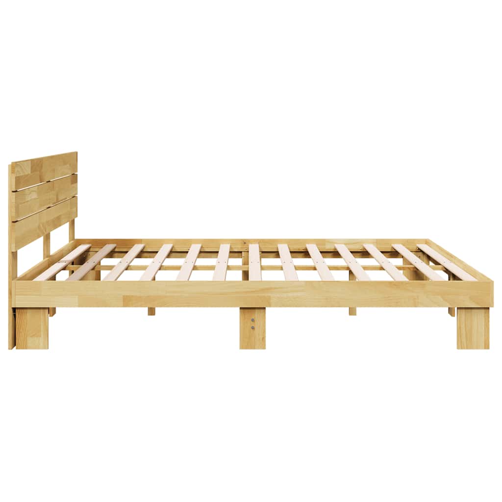 Massivholzbett mit Kopfteil ohne Matratze 180x200 cm Eichenholz