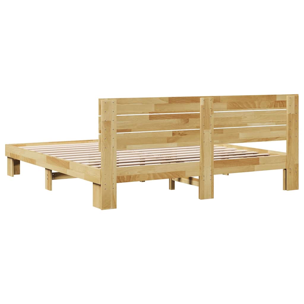 Massivholzbett mit Kopfteil ohne Matratze 180x200 cm Eichenholz