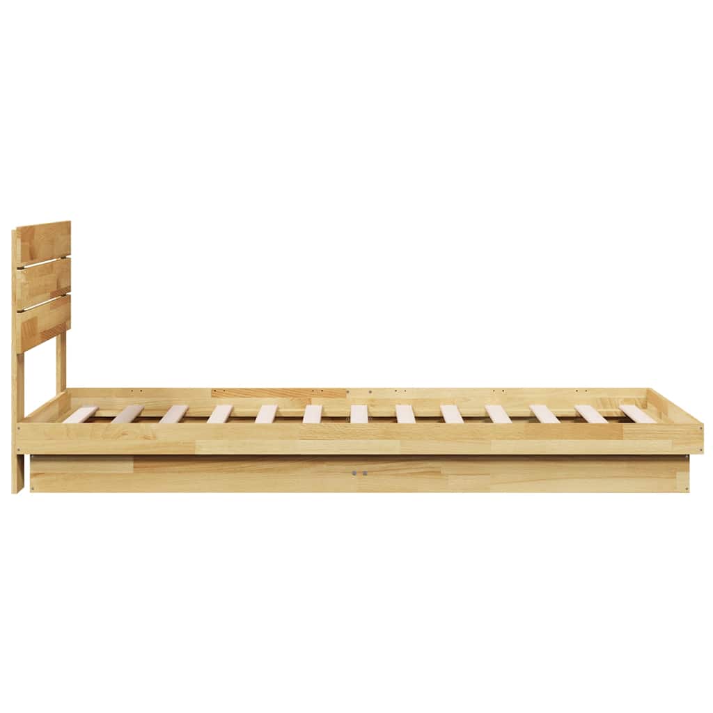 Massivholzbett mit Kopfteil ohne Matratze 100x200 cm Eichenholz