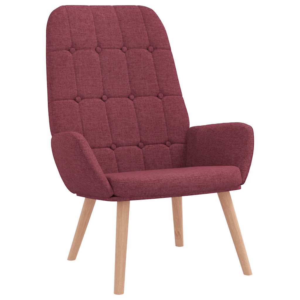 Relaxsessel mit Hocker Weinrot Stoff