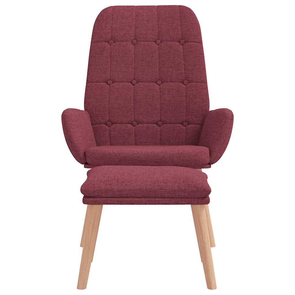 Relaxsessel mit Hocker Weinrot Stoff