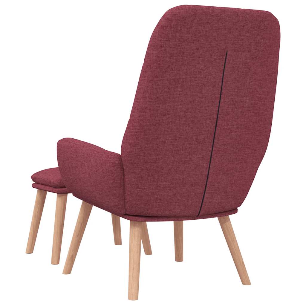 Relaxsessel mit Hocker Weinrot Stoff
