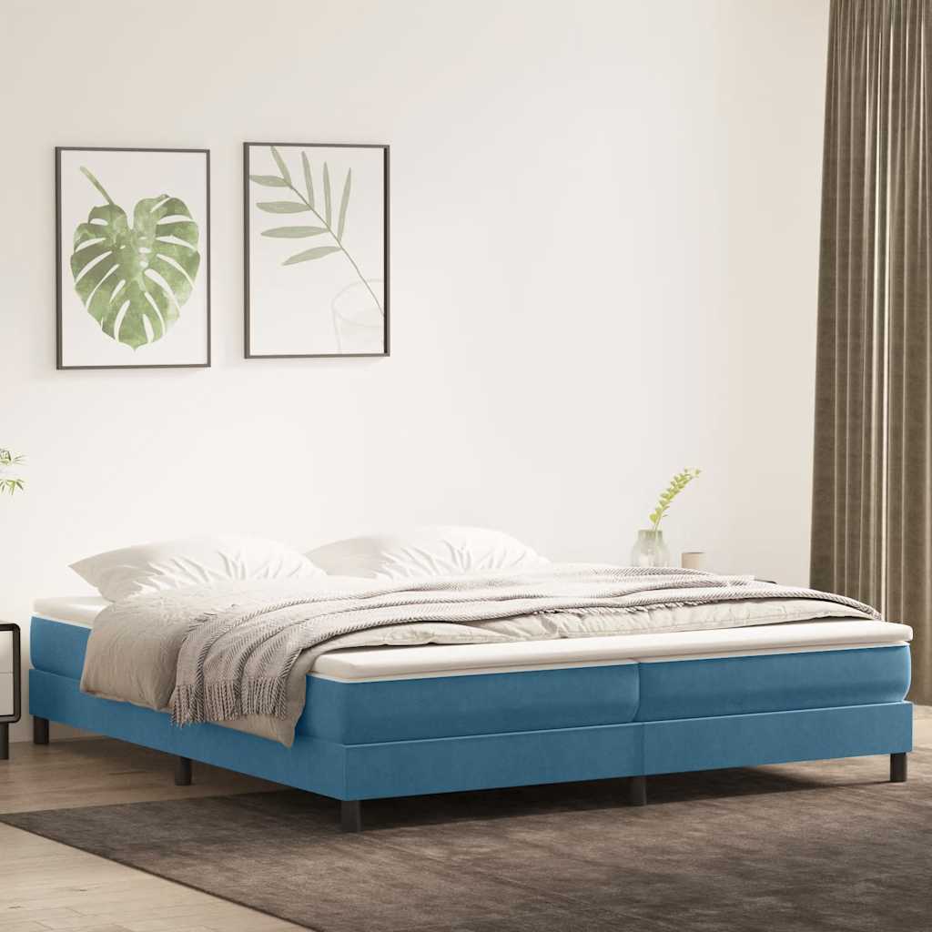 Boxspringbett ohne Matratze Dunkelblau 200x210 cm Samt