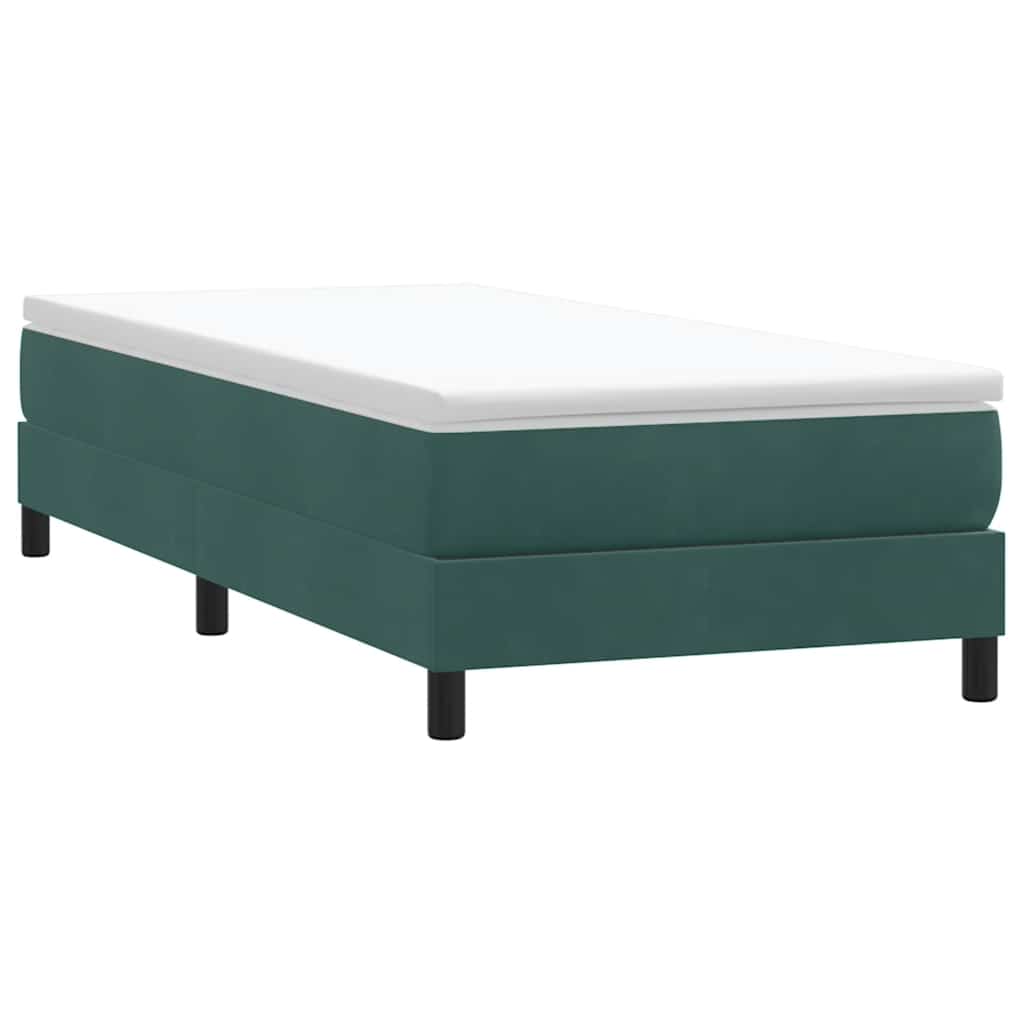 Boxspringbett ohne Matratze Dunkelgrün 80x220 cm Samt