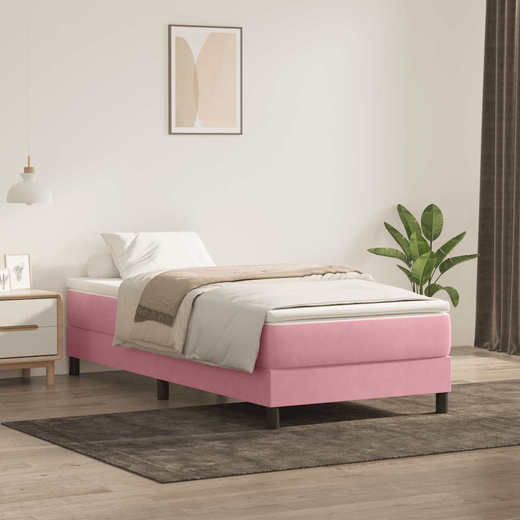 Boxspringbett ohne Matratze Rosa 80x220 cm Samt