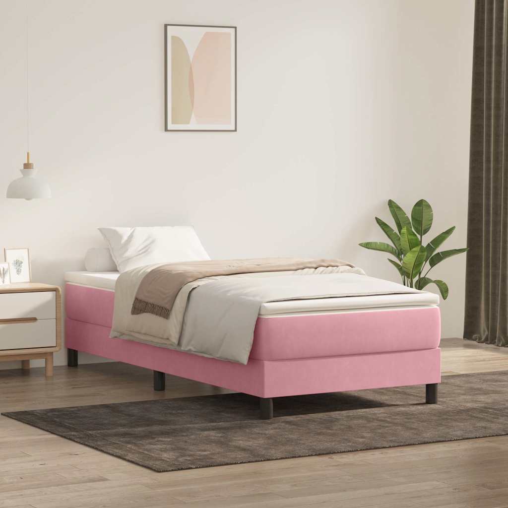 Boxspringbett ohne Matratze Rosa 100x220 cm Samt