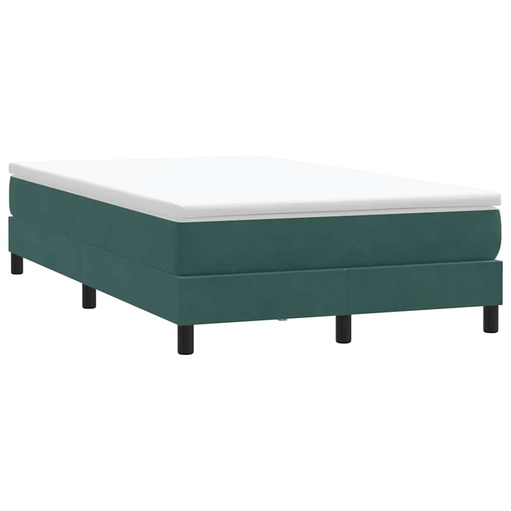 Boxspringbett mit Matratze Dunkelgrün 120x210 cm Samt