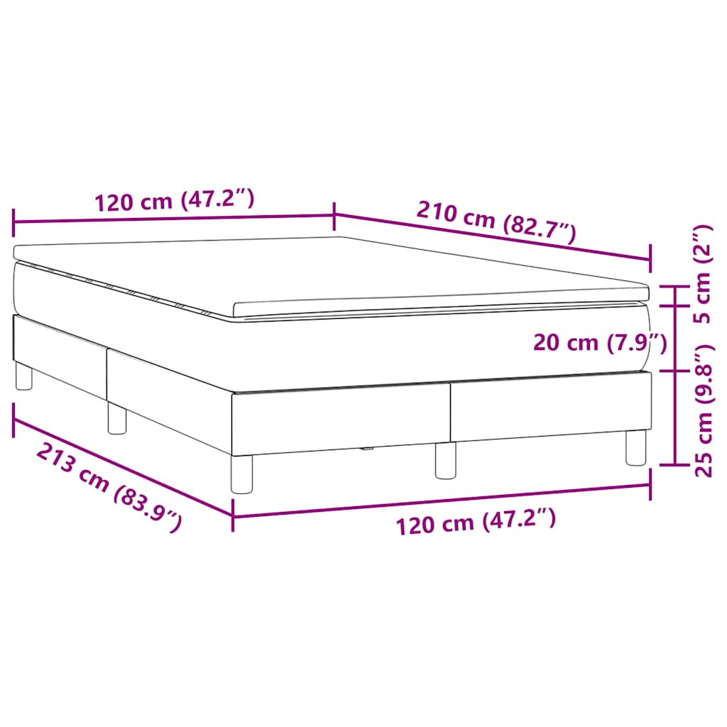 Boxspringbett mit Matratze Dunkelgrün 120x210 cm Samt
