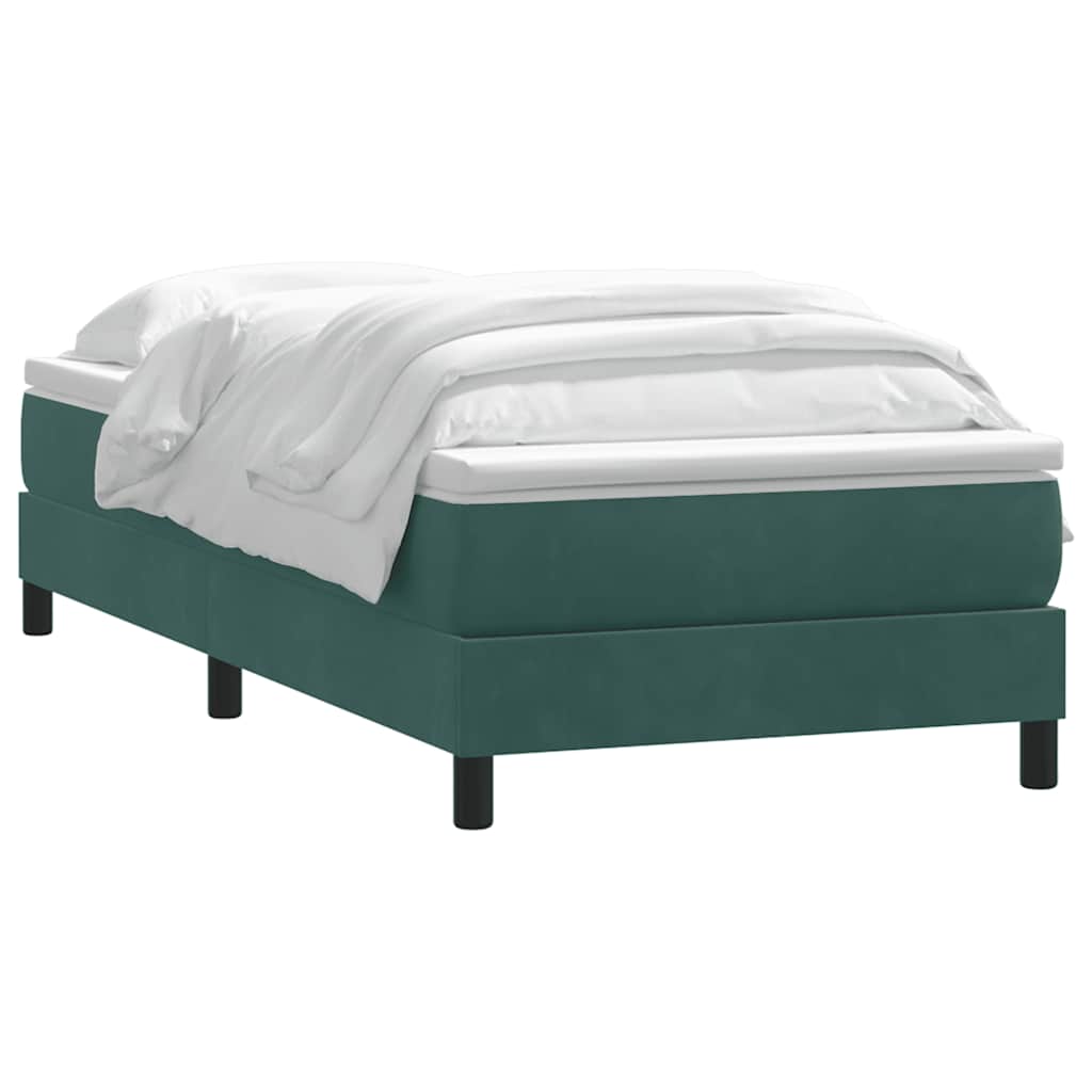 Boxspringbett mit Matratze Dunkelgrün 80x220 cm Samt