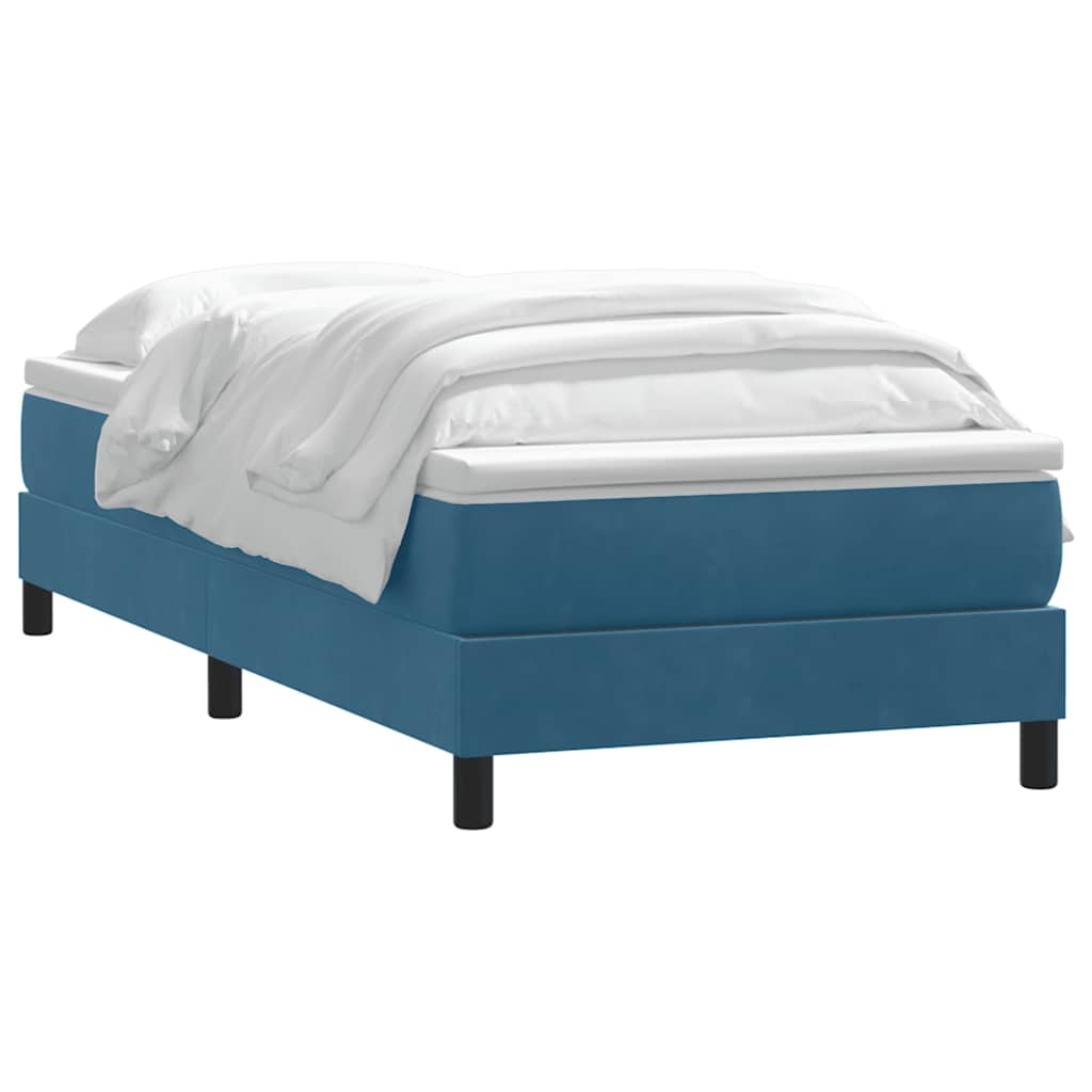 Boxspringbett mit Matratze Dunkelblau 80x220 cm Samt