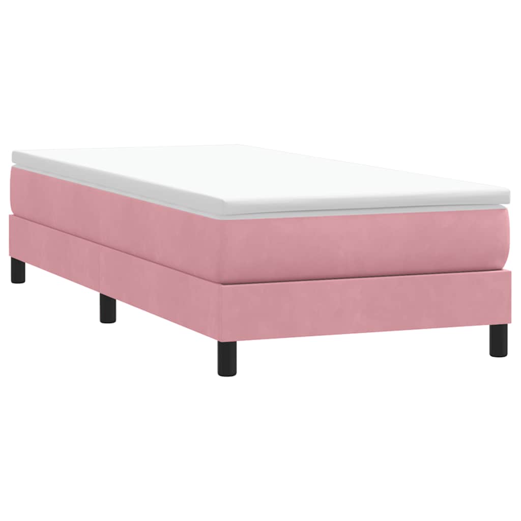 Boxspringbett mit Matratze Rosa 100x220 cm Samt