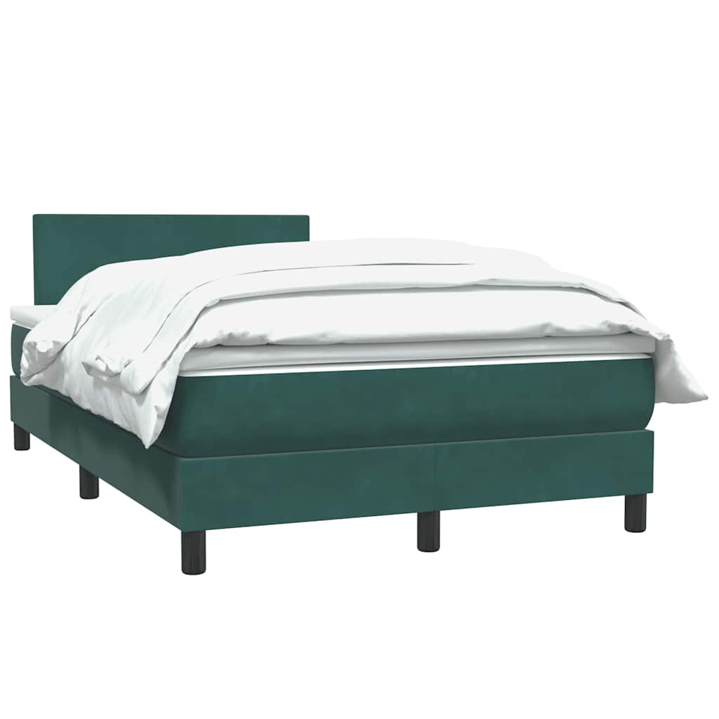 Boxspringbett mit Matratze Dunkelgrün 120x210 cm Samt