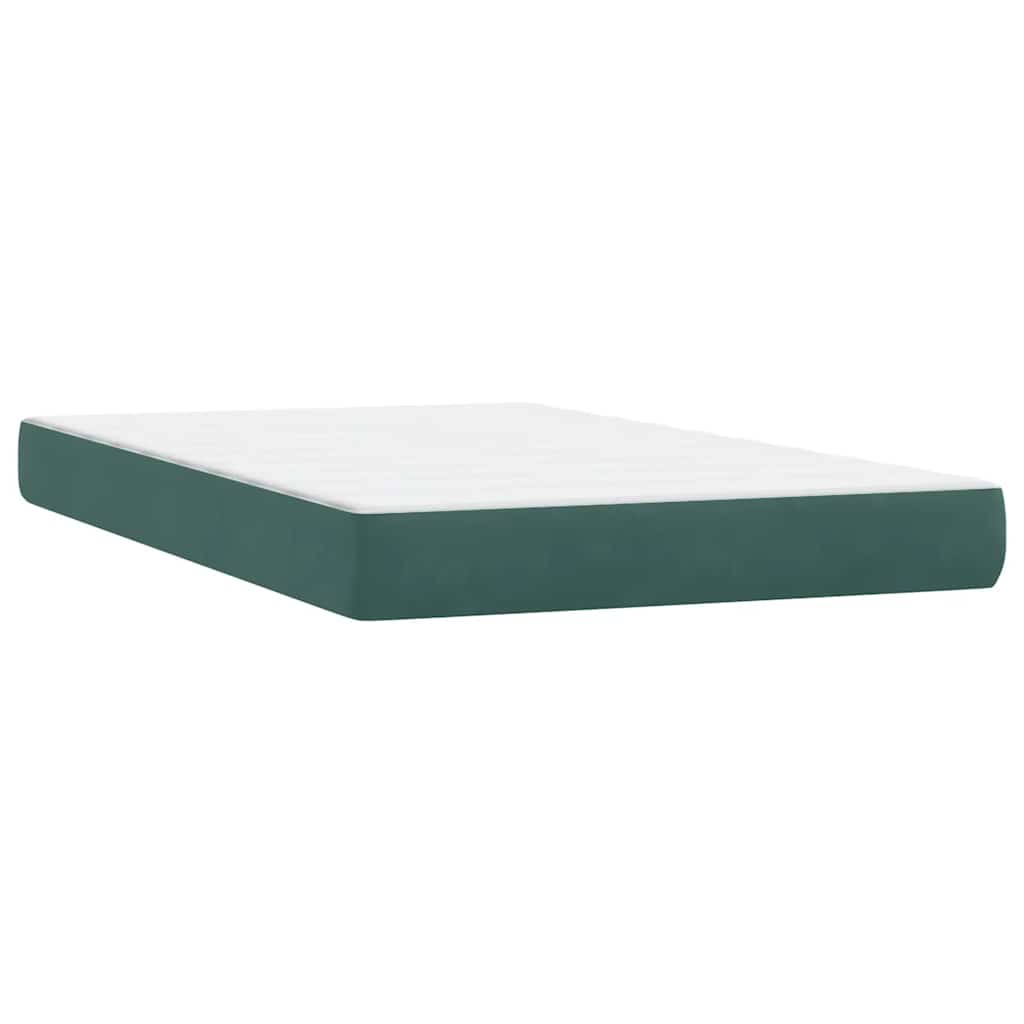 Boxspringbett mit Matratze Dunkelgrün 120x210 cm Samt