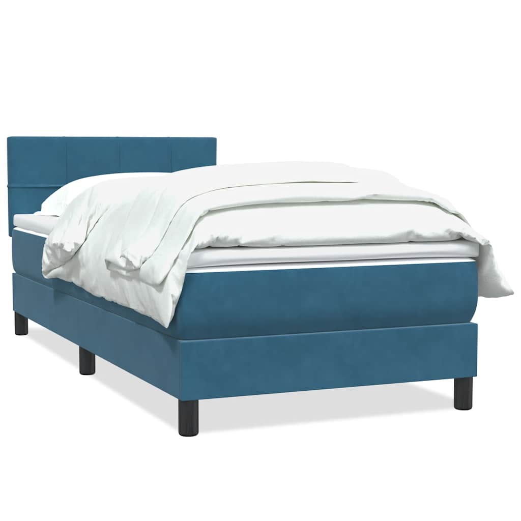 Boxspringbett mit Matratze Dunkelblau 80x220 cm Samt