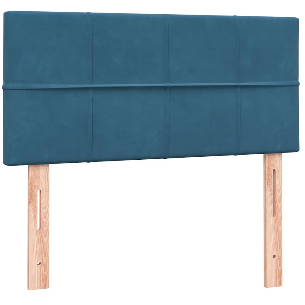 Boxspringbett mit Matratze Dunkelblau 80x220 cm Samt
