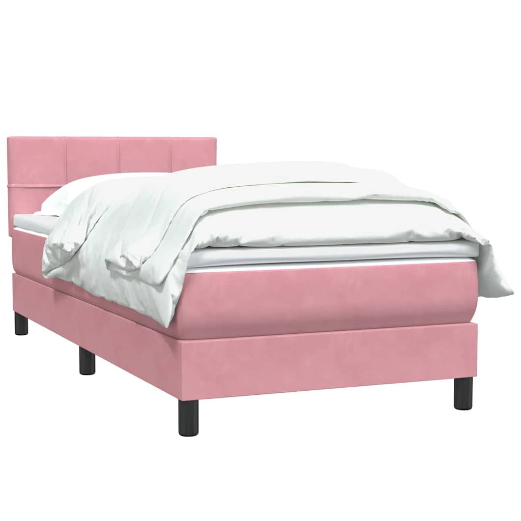 Boxspringbett mit Matratze Rosa 100x220 cm Samt