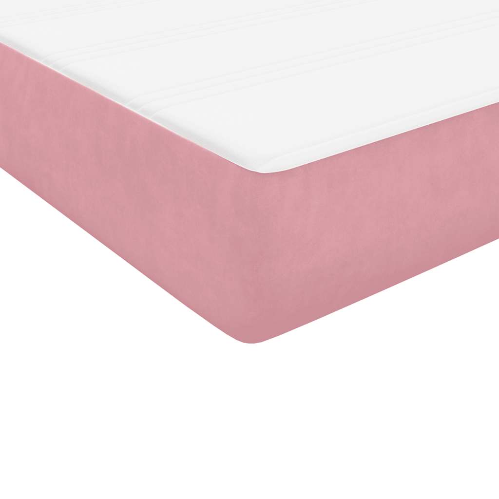 Boxspringbett mit Matratze Rosa 100x220 cm Samt