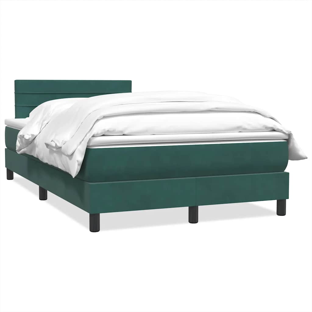 Boxspringbett mit Matratze Dunkelgrün 120x210 cm Samt