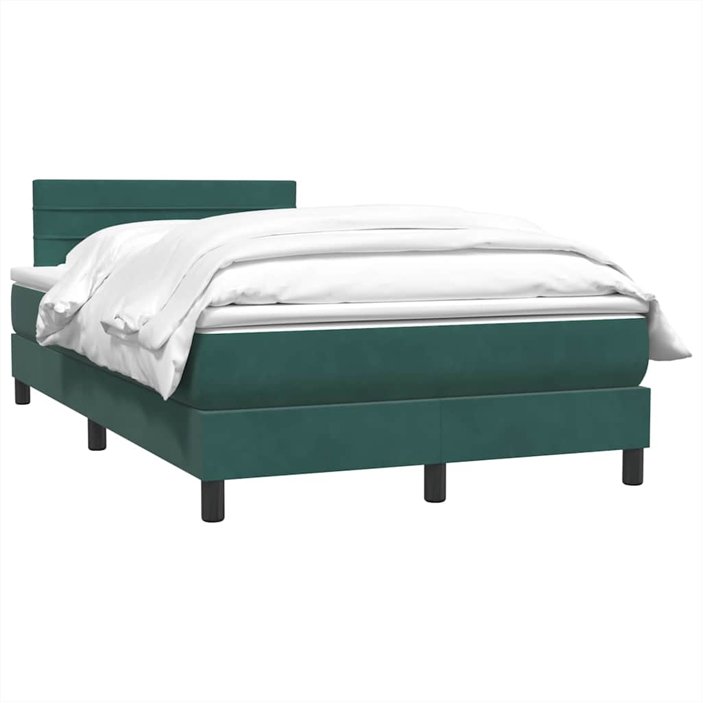 Boxspringbett mit Matratze Dunkelgrün 120x210 cm Samt