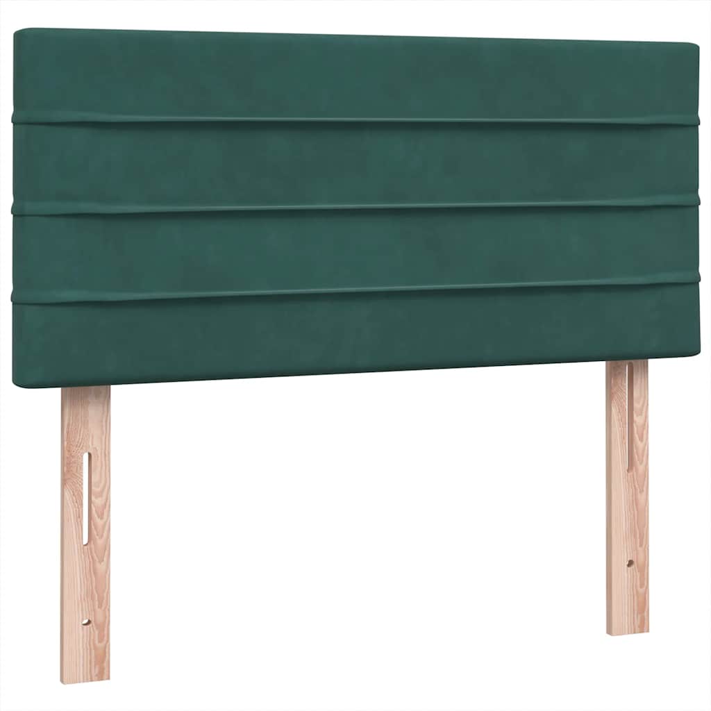 Boxspringbett mit Matratze Dunkelgrün 80x220 cm Samt