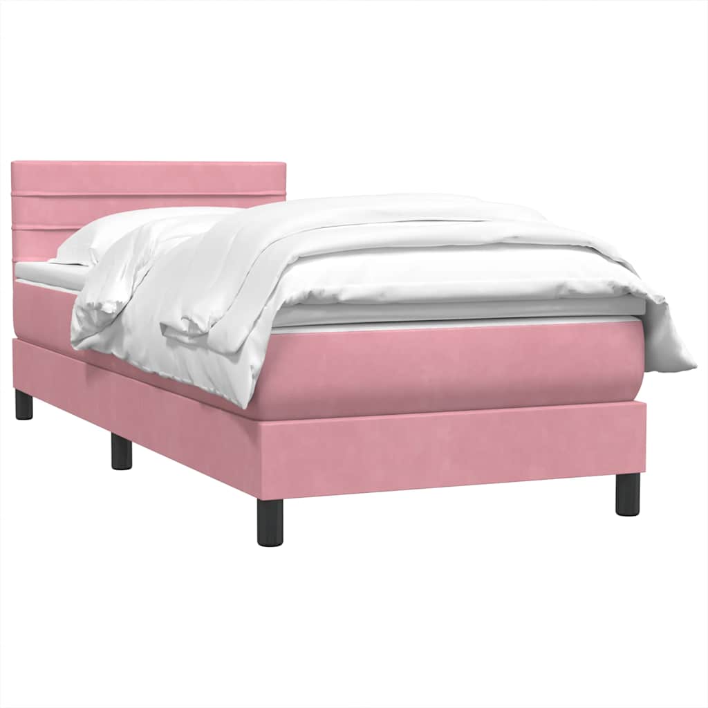Boxspringbett mit Matratze Rosa 100x220 cm Samt
