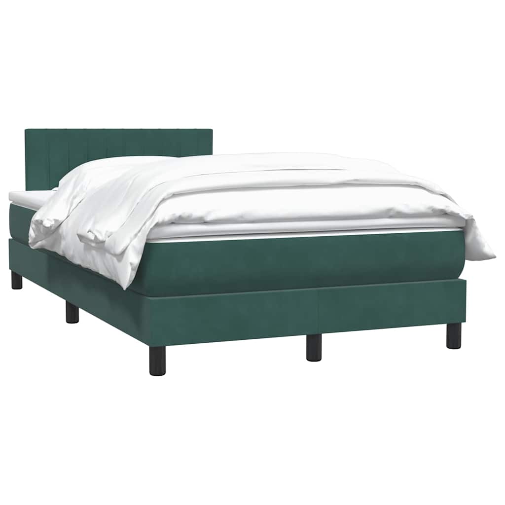 Boxspringbett mit Matratze Dunkelgrün 120x210 cm Samt