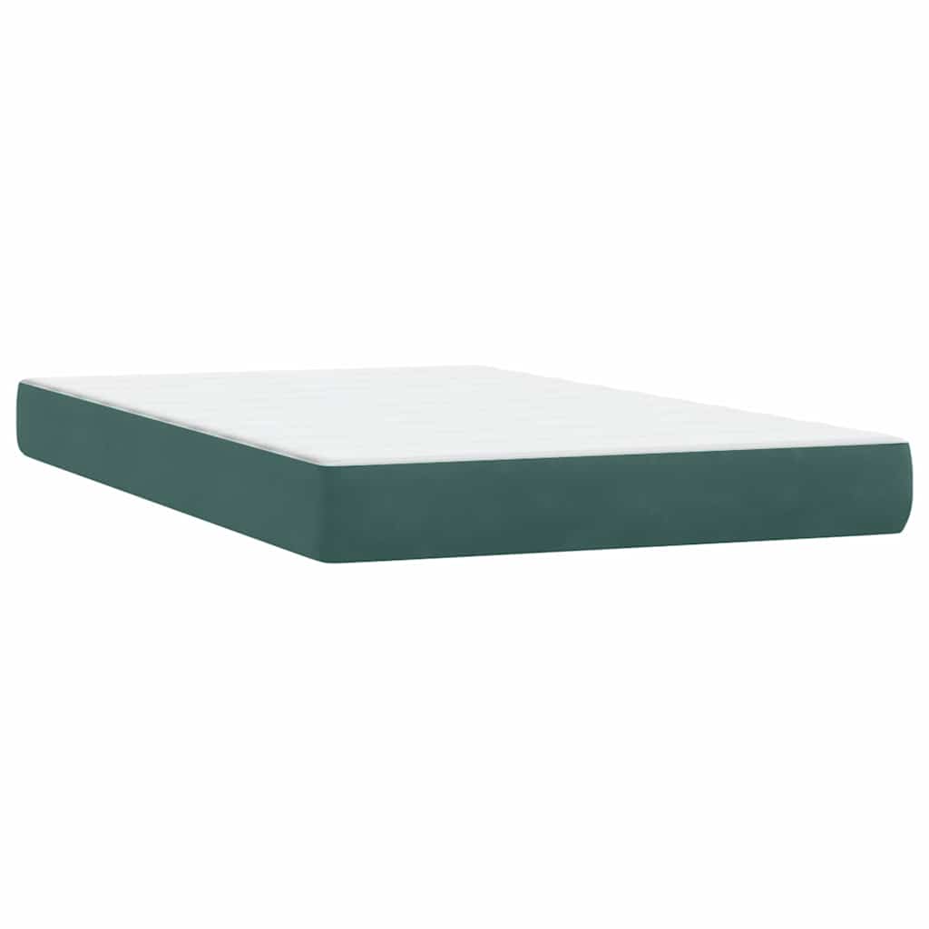 Boxspringbett mit Matratze Dunkelgrün 120x210 cm Samt