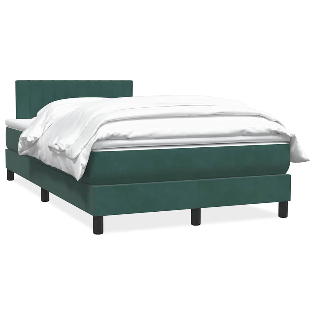 Boxspringbett mit Matratze Dunkelgrün 120x210 cm Samt